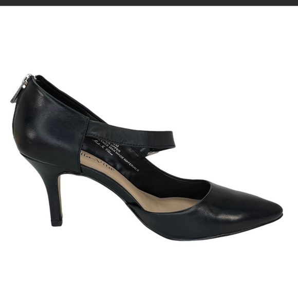 NWT Bella Vita Dawson Nordstrom Black Leather Ankle Strap High Heels Pumps 5.5 - Picture 4 of 8